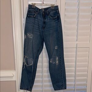 Altar'd State Blue Distressed Boyfriend Jeans